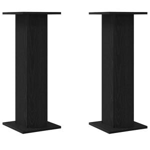 vidaXL Speaker Stands 2 pcs Black Oak 11.81 x 11.81 x 31.50 in