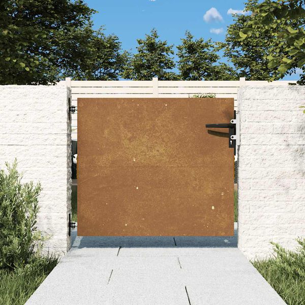 vidaXL Garden Gate 33.5x49.2" Corten Steel Square Design