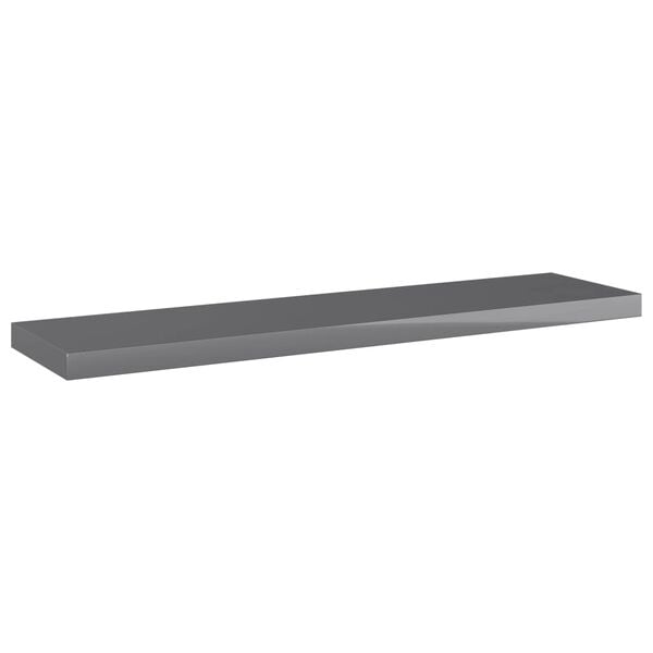 vidaXL Shelf Set of 4 High gloss grey Engineered wood 15.7x3.9x0.6 in