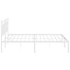 vidaXL Bed Frame White Powder-Coated Steel King Bed Frame Rectangular