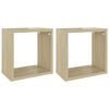 vidaXL Wall Cube Shelves 2 pcs Sonoma Oak 10.2"x5.9"x10.2"