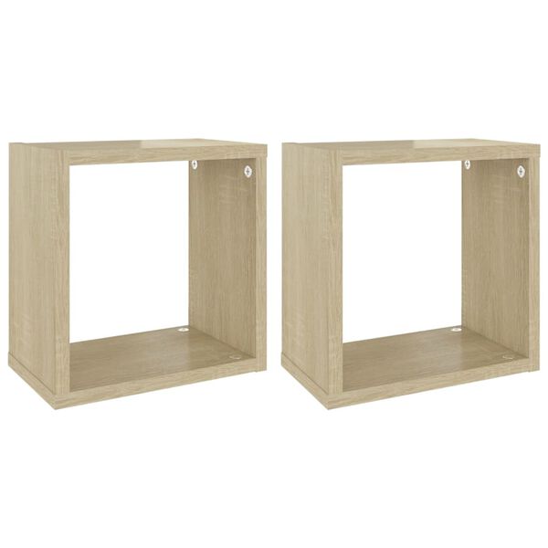vidaXL Wall Cube Shelves 2 pcs Sonoma Oak 10.2"x5.9"x10.2"