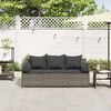 vidaXL Garden Sofa Grey PE rattan 3-Seater Removable Covers