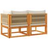 vidaXL Garden Sofa with Cushions 2-Seater Wood Acacia&Rope