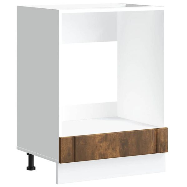 vidaXL Oven Cabinet Smoked Oak Engineered Wood Compact Adjustable Feet