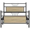 vidaXL Bed Frame Sonoma oak Engineered wood and steel 39.4 x 78.7 in
