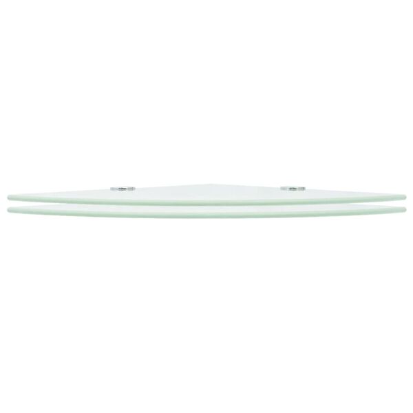 vidaXL Corner Shelf Set of 2 White Tempered glass 9.8 x 9.8 in