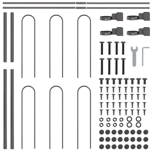 vidaXL Garden Fence Grey 5.58 x 3.94 ft Powder-coated Steel