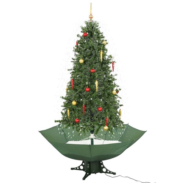 vidaXL Snowing Christmas Tree Green PVC 75 in Adjustable Armrests