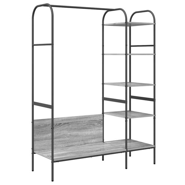 vidaXL Clothes Rack Grey 47.24 x 17.32 x 62.99 in Engineered Wood