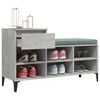 vidaXL Shoe Cabinet Concrete Grey Engineered Wood, Metal
