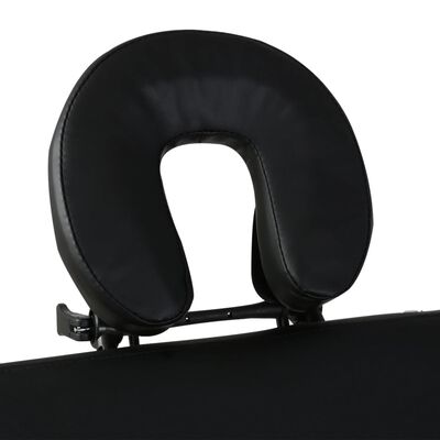 vidaXL Black Foldable Massage Table 4 Zones with Aluminum Frame