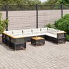 vidaXL Garden Sofa Set Black, Cream White