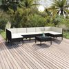 vidaXL Garden Lounge Set Black PE rattan, powder-coated steel, polyester
