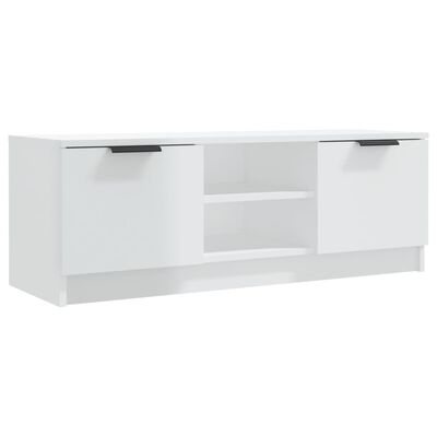 vidaXL TV Stand High Gloss White 40.2"x13.8"x14.4" Engineered Wood