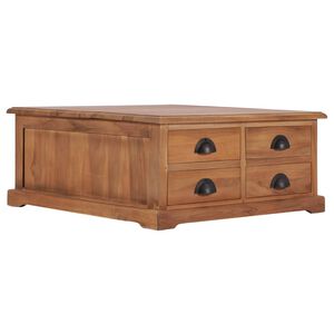 vidaXL Coffee Table Natural Teak Solid Teak Wood Standard Coffee Table