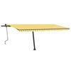 vidaXL Retractable Awning Yellow and White Powder-coated aluminum Large