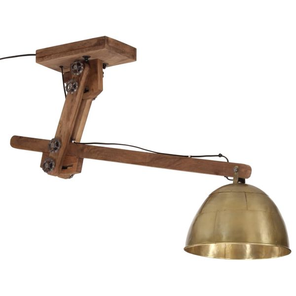 vidaXL Ceiling Lamp Antique brass Iron and solid mango wood Medium
