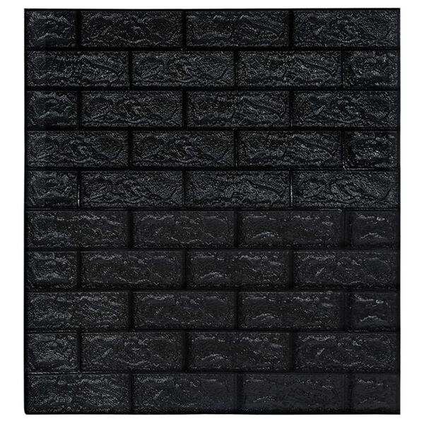 vidaXL Wallpaper Set of 40 Black PE Foam 27.6 x 30.3 in Wallpaper