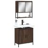 vidaXL Bathroom Furniture Set Brown Oak