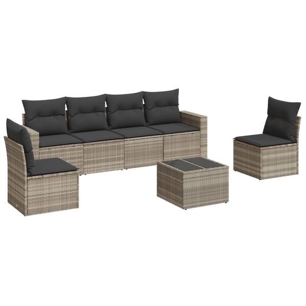 vidaXL Garden Sofa Set Light grey