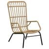 vidaXL Garden Chair Light Brown Poly rattan, Powder-coated steel Standard