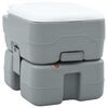 vidaXL Camping Toilet Manual Grey and White 16.34 x 14.37 x 14.76 in