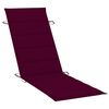 vidaXL Sunlounger Wine red cushion, Natural wood