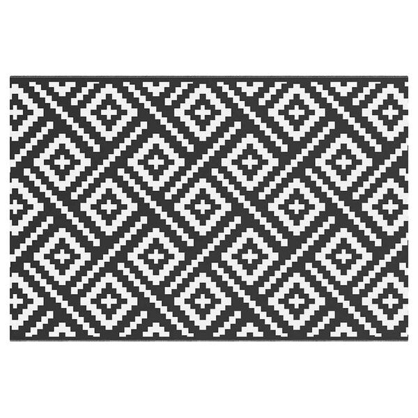 vidaXL Patio Carpet ARAKIL White and Black 47.2x70.9" PP