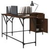 vidaXL Desk Brown Oak Engineered Wood, Metal Large Adjustable Feet
