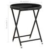 vidaXL Tea Table Black PE rattan, powder-coated steel, tempered glass