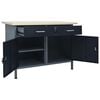 vidaXL Workbench Black 47.2"x23.6"x33.5" Steel