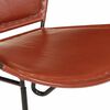 vidaXL Chair Brown Genuine goat leather, Powder-coated steel Medium