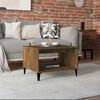 vidaXL Coffee Table Smoked Oak Engineered Wood, Metal Medium Modern