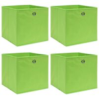 vidaXL Storage Boxes 4 pcs Green 12.6"x12.6"x12.6" Fabric