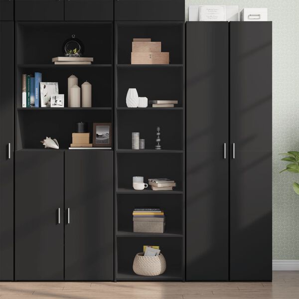 vidaXL Highboard Black Engineered wood Tall Highboard Rectangular