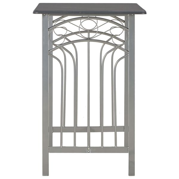 vidaXL Bar Set Anthracite and Grey Wood and Steel Medium Footrest