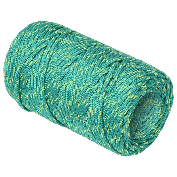 vidaXL Boat Rope Green 0.08 " 1640.4 ' Polypropylene
