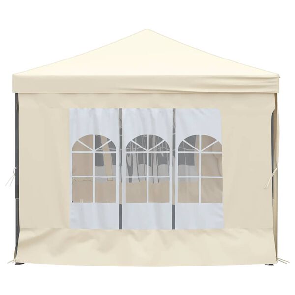 vidaXL Folding Party Tent with Sidewalls Cream 9.8'x19.7'