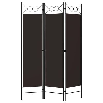 vidaXL 3-Panel Room Divider Brown 47.2"x70.9"