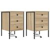 vidaXL Bedside Cabinet 2 pcs Sonoma Oak 16.54 x 16.14 x 24.02 in