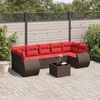 vidaXL 8 Piece Garden Sofa Set with Cushions Brown Poly Rattan