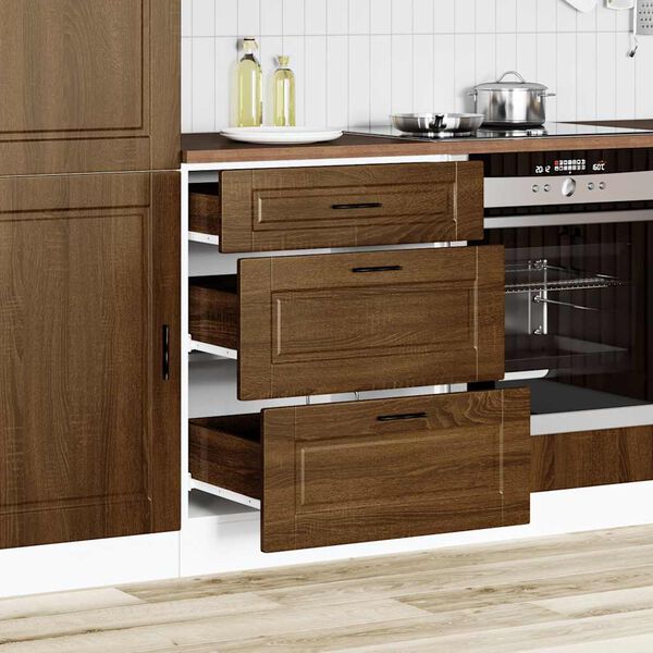 vidaXL Kitchen Base Cabinet Brown Oak Engineered Wood Standard