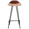 vidaXL Bar Stool Set of 4 Brown Real goat leather, powder-coated iron