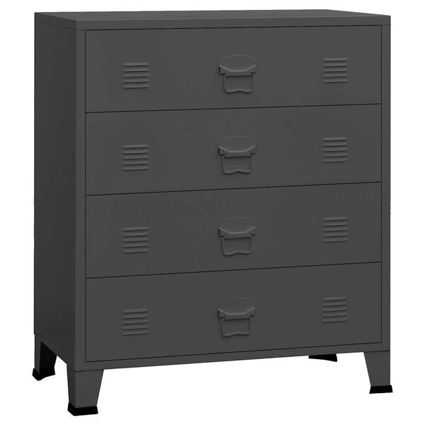 vidaXL Drawer Cabinet Anthracite Metal Medium Drawer Cabinet