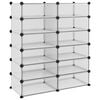 vidaXL Shoe Rack Transparent PP (Polypropylene), Steel Large Modular
