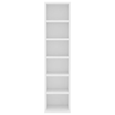 vidaXL CD Cabinet White 8.3"x7.9"x34.6" Engineered Wood