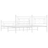 vidaXL Bed Frame White Powder-Coated Steel Full Bed Frame Rectangular