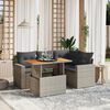 vidaXL Garden Sofa Set Grey PE rattan Large Adjustable Armrests