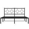 vidaXL Bed Frame Black Steel Double Bed Frame Rectangular Industrial